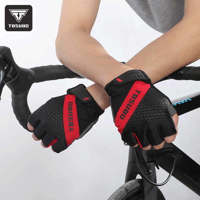 GLOVES SHOCK ABSORBER BIKE ROAD BIKE MOUNTAIN SHORT FINGER SUMMER GLOVES HALF FINGER SILICONE TOSUOD OUTDOOR SPORTS