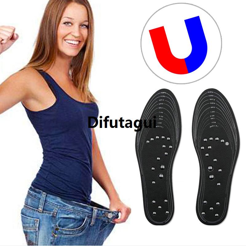 Difutagui High Quality 18 Magnets Magnetic Massage Insoles Foot Acupressure Luxury Shoe Pads Therapy Slimming Insoles for Weight Loss Cutting Pads
