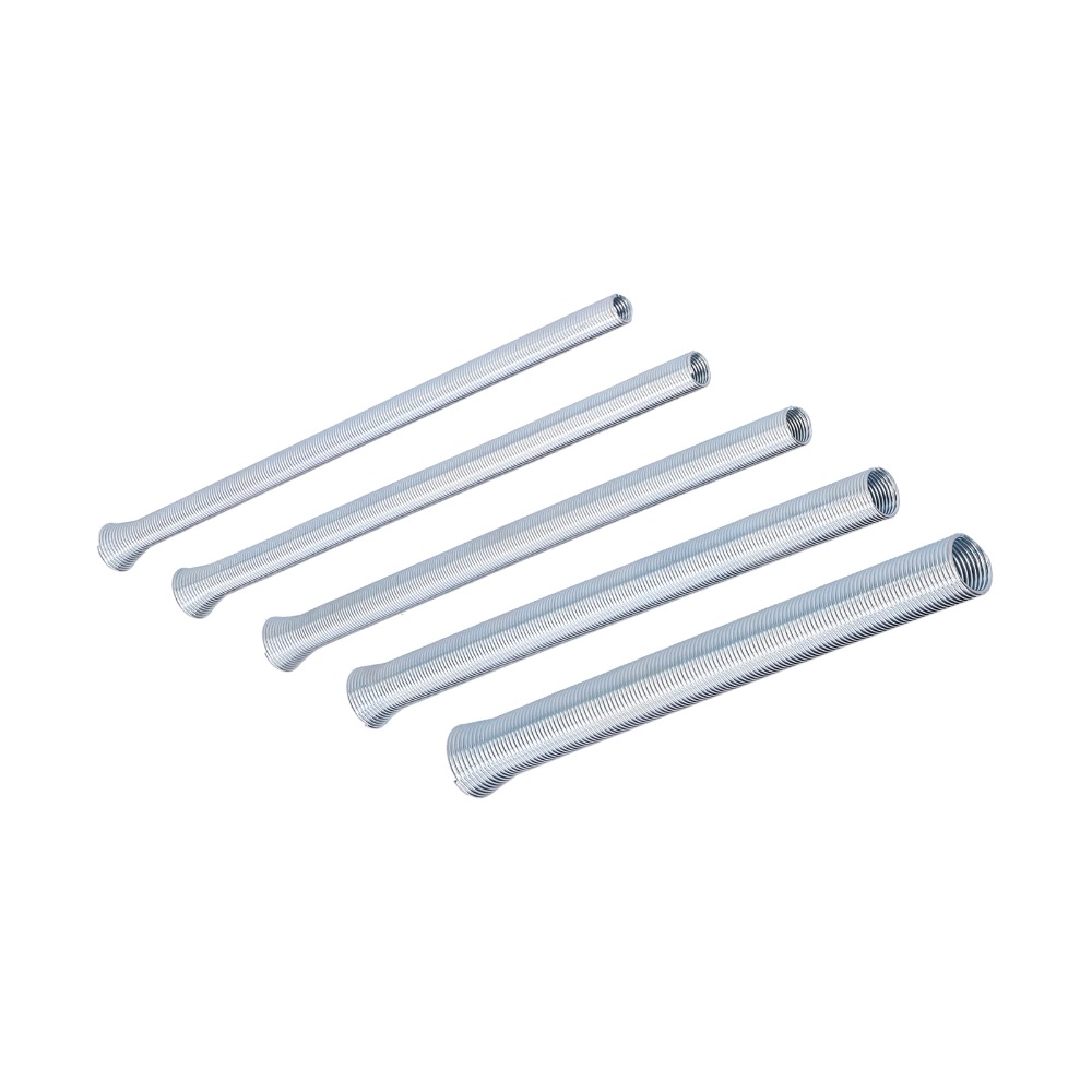 5 Pcs Durable 1/4, 5/16, 3/8, 1/2, 5/8 Inch Spring Tubing Benders Kit For Brass, Aluminum, Thin Steel 210mm 5 in 1 Tube Bender Set Spring Steel Construction Spring Tube Benders Set Plumbing and Metalworking
