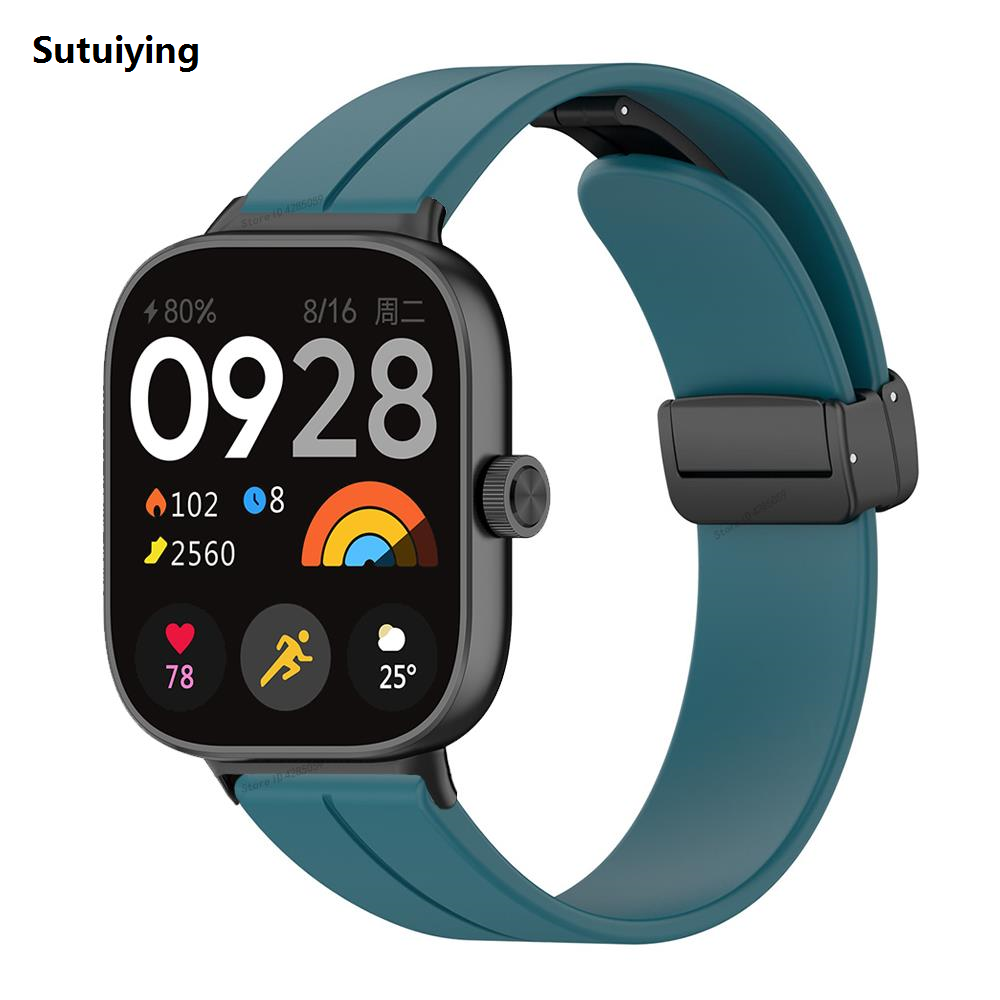 New specials Magnetic Folding Buckle Strap For Xiaomi Mi Band 8 Pro Replacement Silicone Wristband For Redmi Watch 4 Smartwatch Bracelet