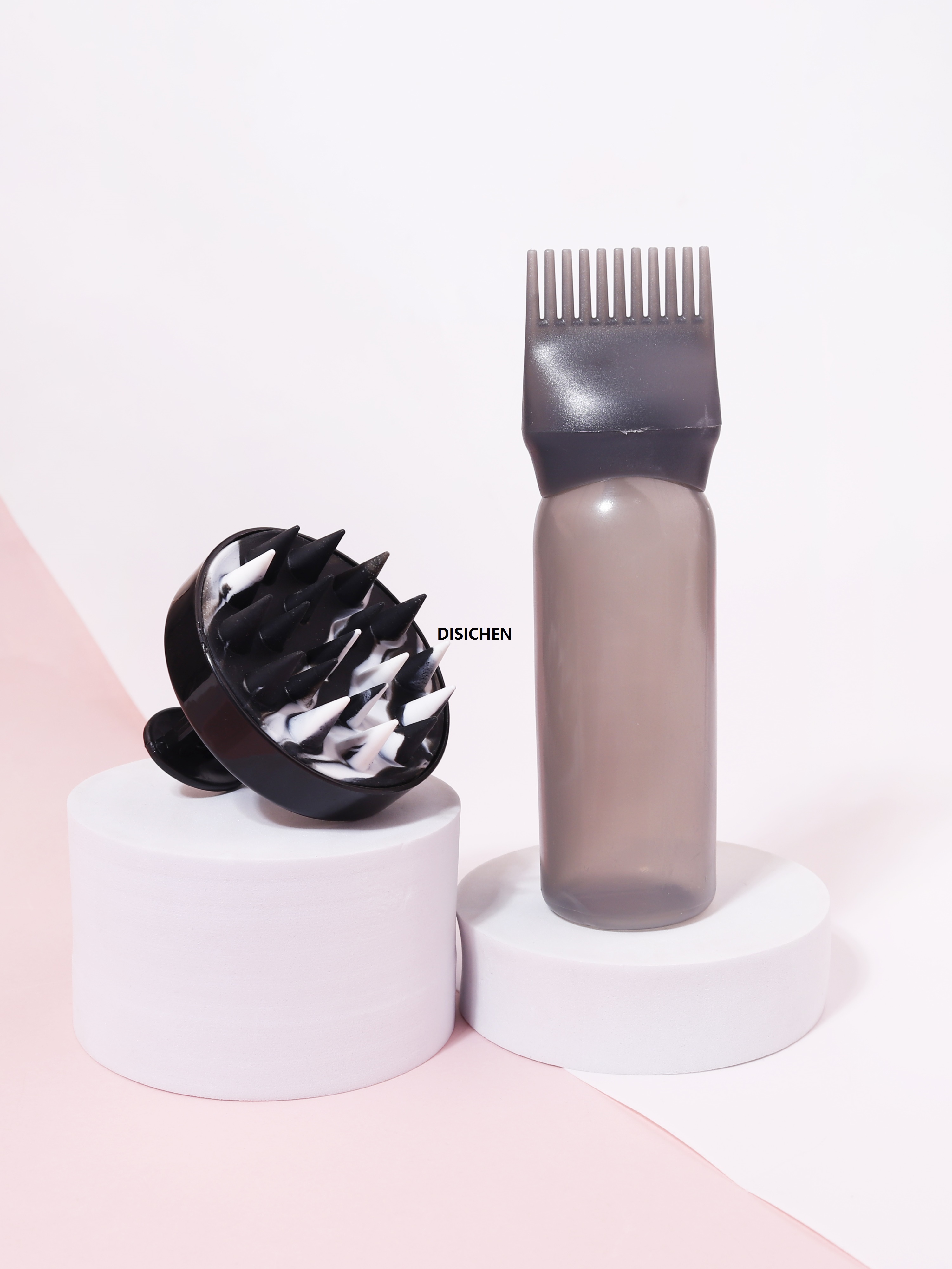 DISICHEN 2PCS/shampoo brush set, root comb applicator, soft silicone comb, scalp massage and exfoliating, home salon Fifty percent discount