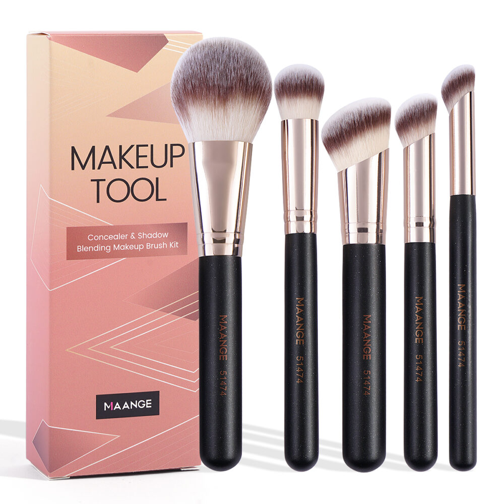 MAANGE 5pcs Premium Powder Blush Concealer Eyeshadow Makeup Brush Set MAG52013