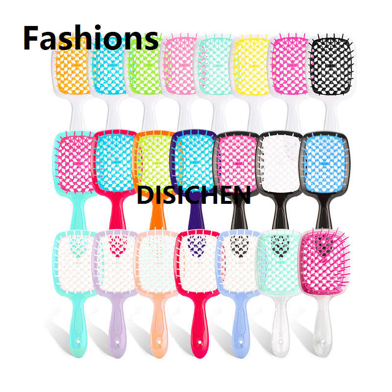 DISICHEN Fashions Hair Comb Mesh Smooth Fluffy Styling Massage Comb Wet Dry Curly Thick Straight Magic Demelant Brush For Women Men Hair Tools Luxury