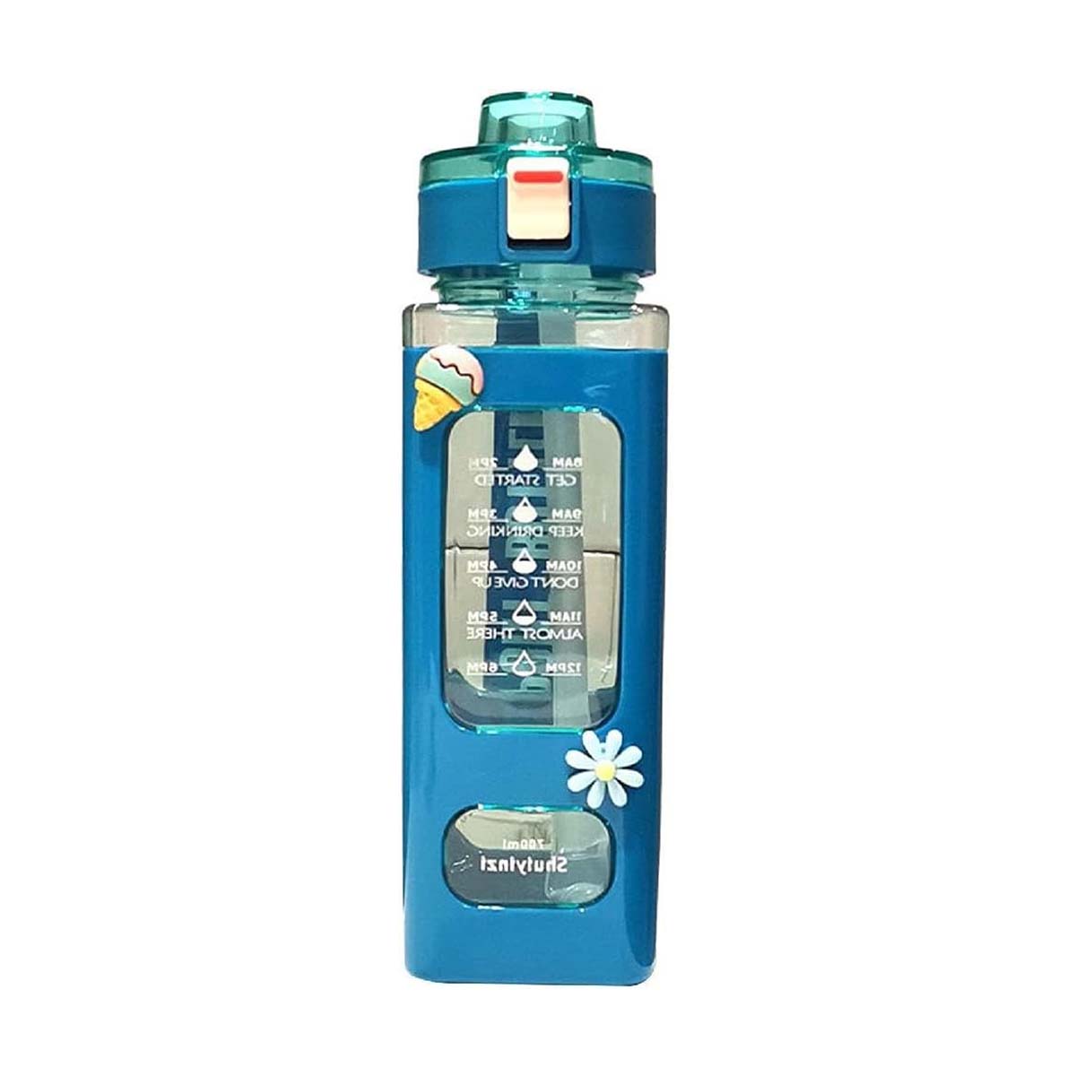 Stylish Portable Square Water Bottle With Straw 900ml