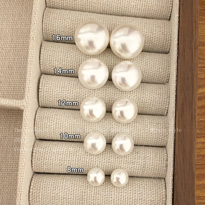 quality】S925 Silver Needle Steamed Bread Pearl Big Earrings Women's and Winter 2023 New Arrival Earrings High Feeling Elegant Earrings
