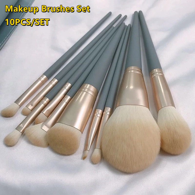 New models on sale 10PCS Makeup Brushes Set Blue Professional Eyeshadow Eyebrow Concealer Makeup Brush