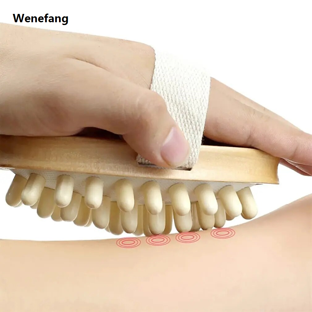 Wenefang Body Brush Soothing Wooden Airbag Essential Oil Spa Air Cushion Massage Hair Comb Scalp Massage Brush
