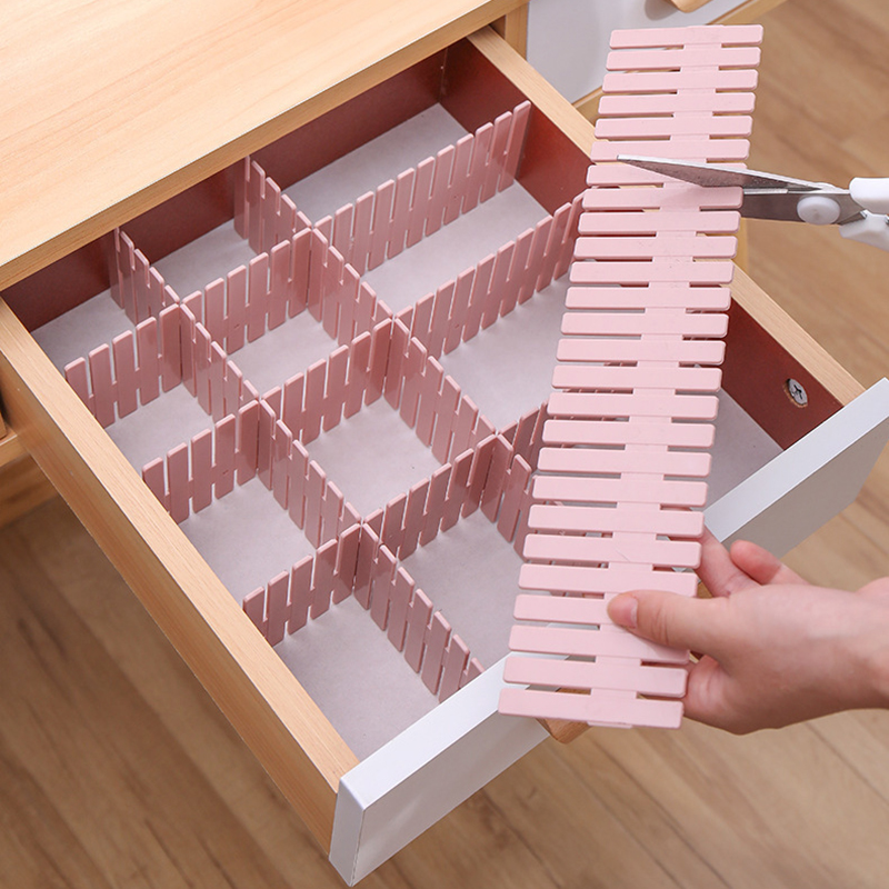 Adjustable Plastic Drawer Divider 4Pcs