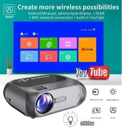 Products Book T7HD WiFi Projector 720P Resolution | 200 ANSI Lumens Wireless HD Mini Home Theater Projector | Portable Movie Gaming Entertainment Projector for Bedroom, Office & Outdoor Cinema