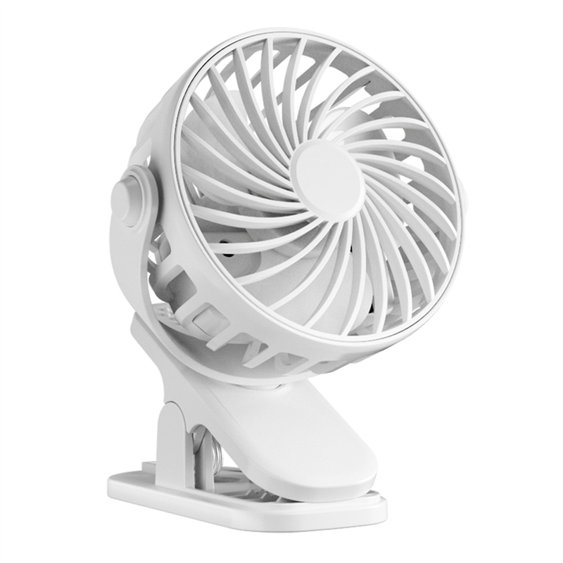 Small Fan Rechargeable Fan Rotating Hanging Clip Fan Portable Office Bedroom Dormitory Outdoor Fan Gifts White