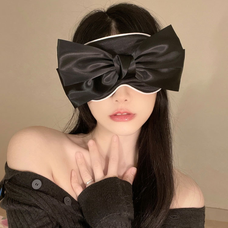 Nap shading sleep cute big bow eye mask female silk shade abstinence ice compress pure desire wind face mask