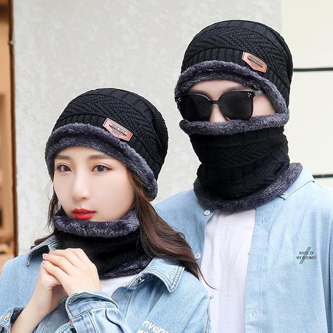 New Winter Cap Topi And Neck Warmer Unisex