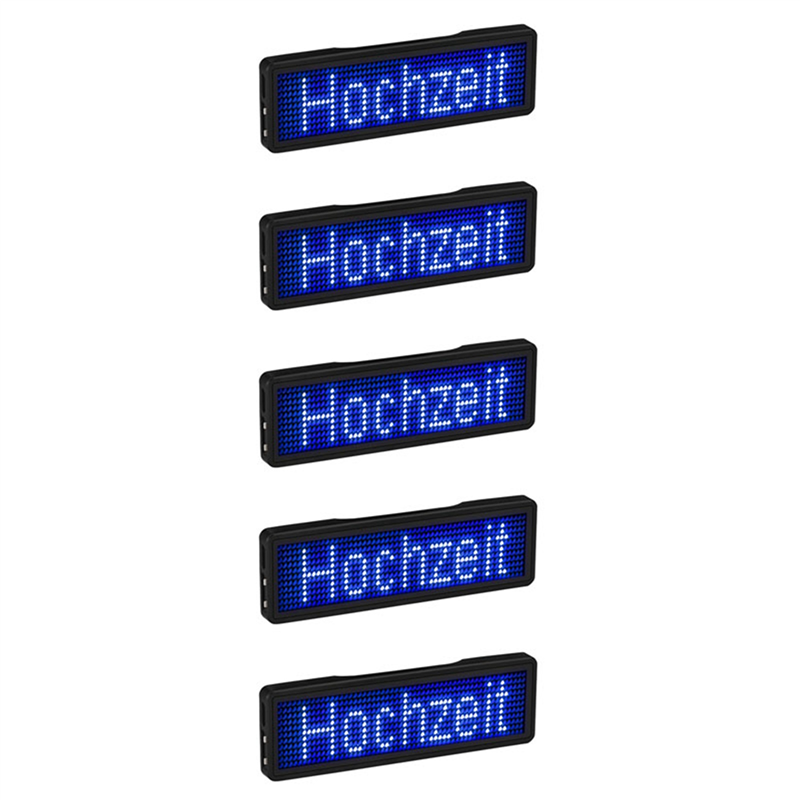 fasdaga 5X Bluetooth LED Name Badge Rechargeable Light Sign DIY Programmable Scrolling Message Board Display LED,Type 5