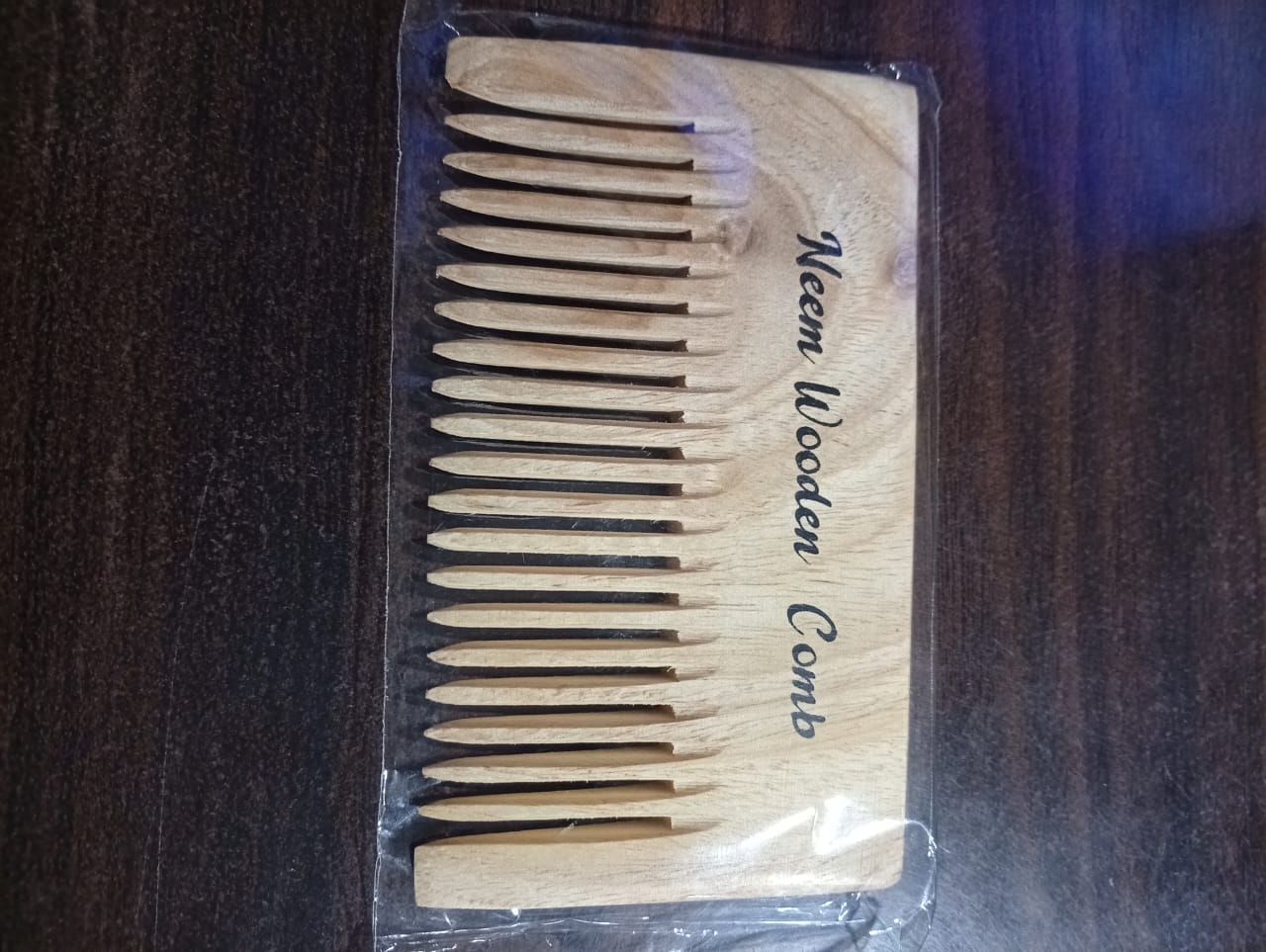 Natural Peach Wooden Hair Comb Set Wide & Fine Tooth Wooden Combs 1 pc.