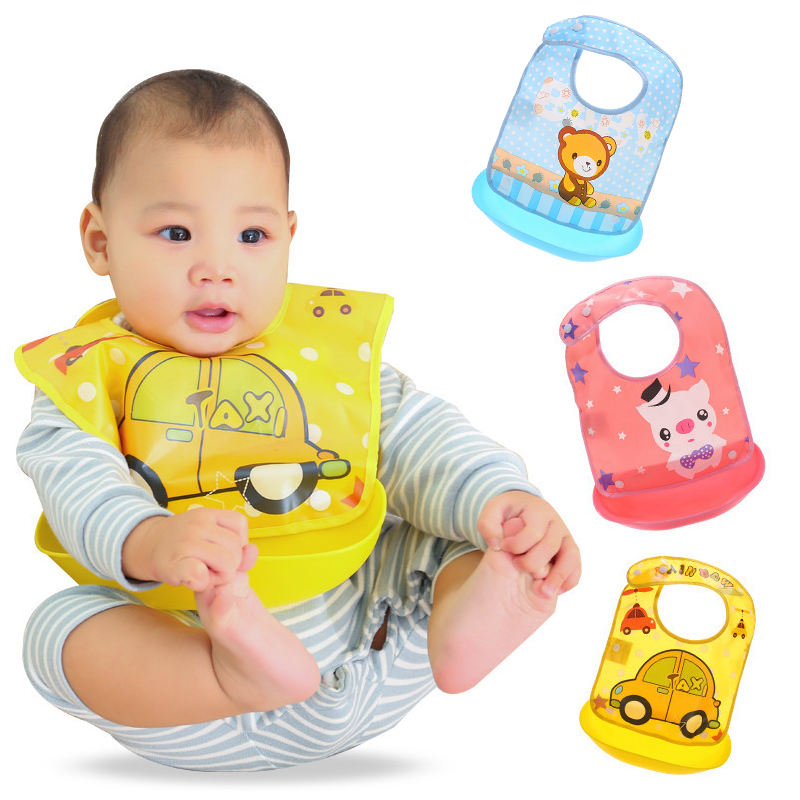 Silicone Baby Bibs With Soft Plastic Tray Detachable