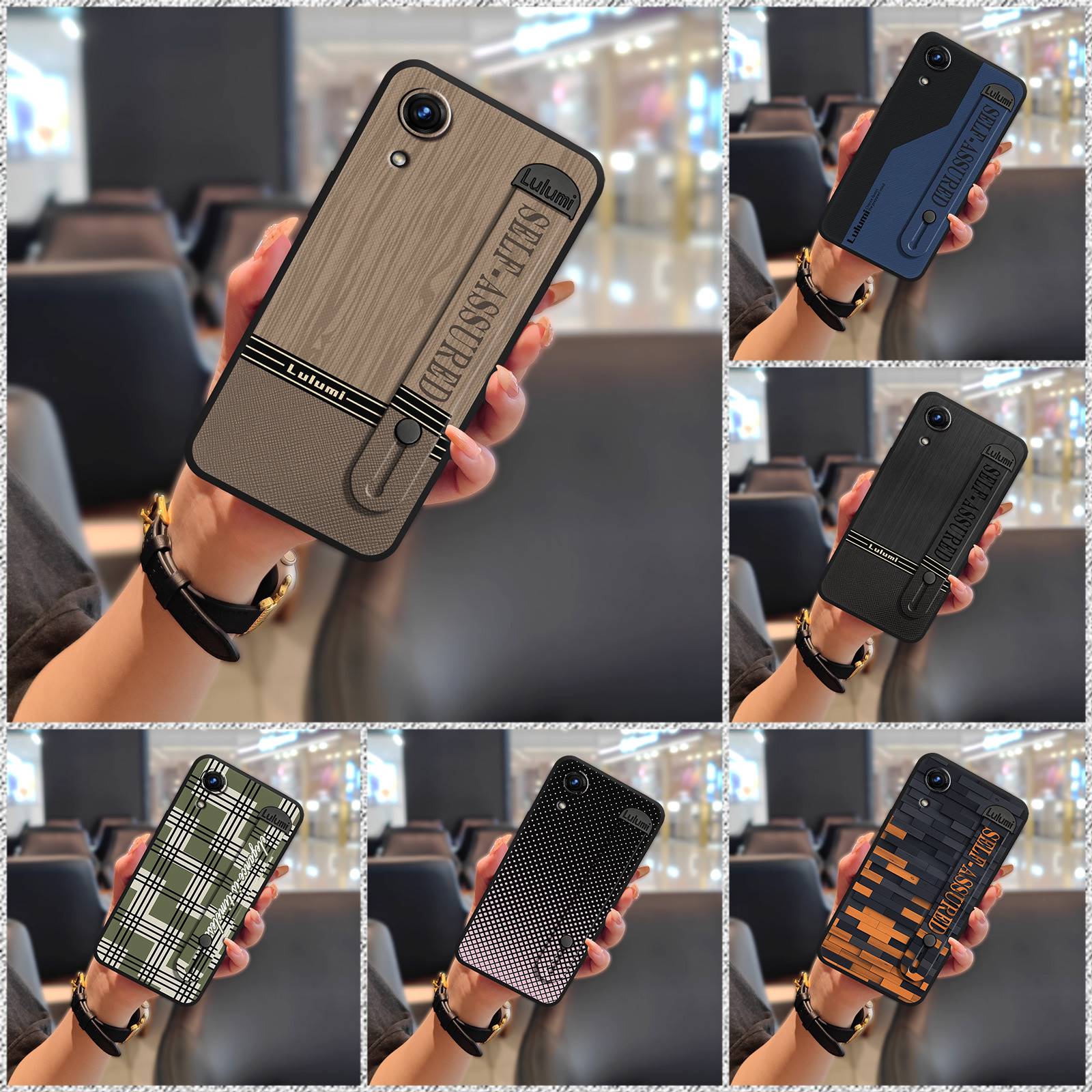 Protective Fashion Design Phone Case For Samsung Galaxy A03 Core/SM-A032F Wristband Personality Geometry Durable Nature