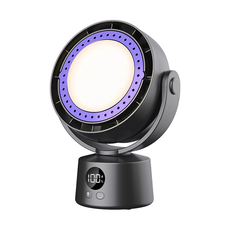 NAMUNY Smart Electric Fan Multifunctional Bladeless Air Circulator Wireless Air Cooler Quiet Ventilator with LED Light B