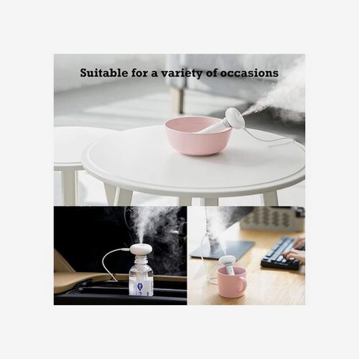 Water Bottle Humidifier USB Ultrasonic Humidifier with Filter Portable Height Adjustable No Water Tank Air Mist Humidifier for Home Travel Car Office
