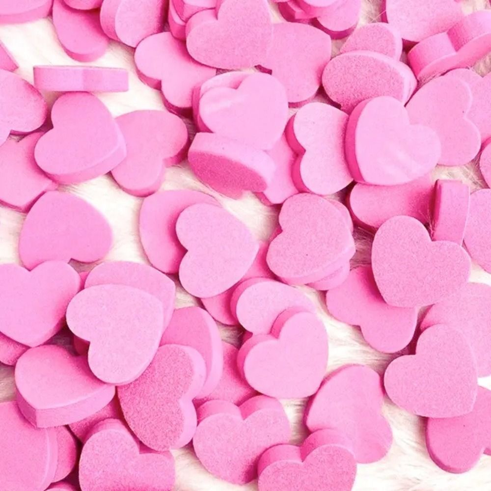 10 pcs Portable Cute Nail File Heart Shape Washable Polishing Blocks Kit Pink And Black Sponge Nail Art Tool Girls And Women