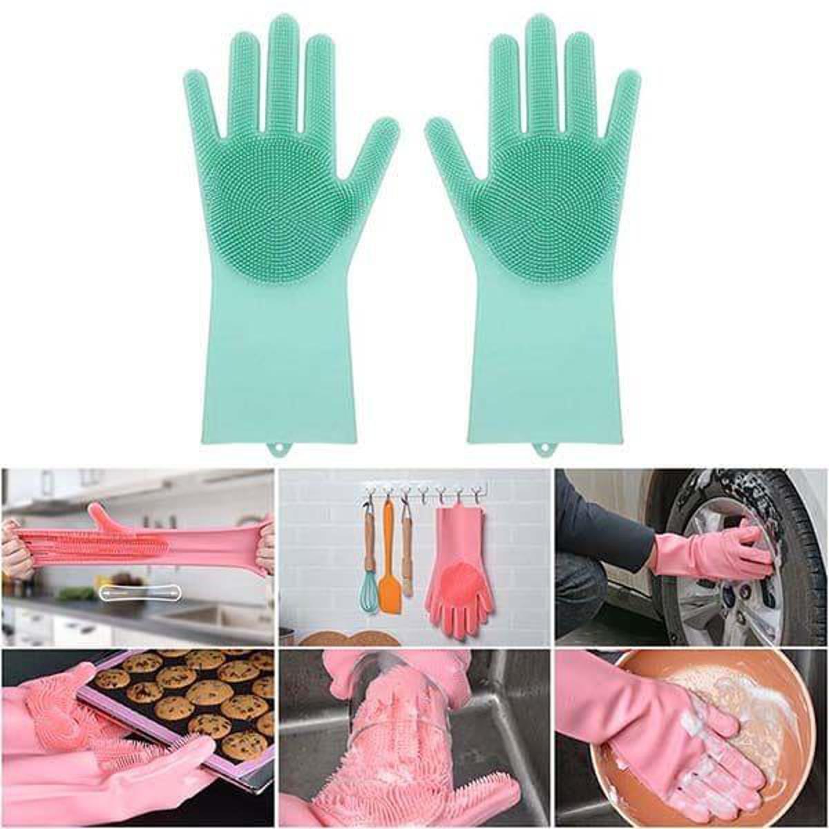 Bizzy 1 Pair Silicone Dish Washing Gloves