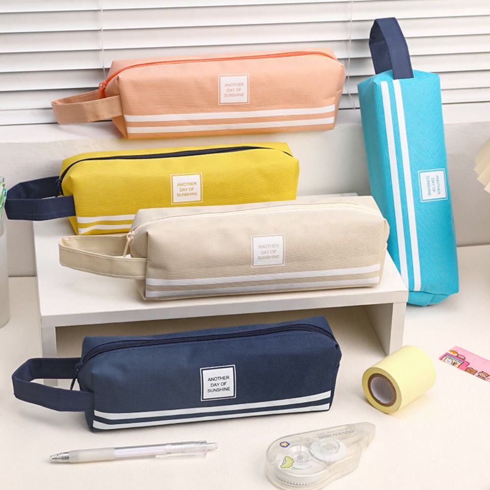 Creative Large Capacity Pen Bag Blue Bow Portable Storage Bag Cosmetic Bag Student