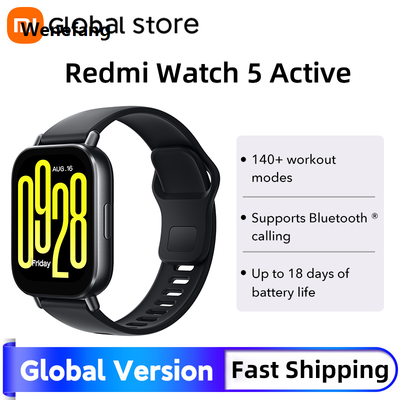 Wenefang Fast Shipping Global Version Redmi Watch 5 Active Smart Watch 2'' 【2025 Version】 LCD display Dual-mic noise reduction and Bluetooth® calling