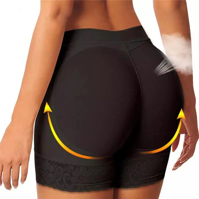 ( Black/L ) Aiishang Womens Hiip Paads Fakee Ahss Lace Butt Lifter Crootch Pantiees Fakee Buttoock Liftiing Shapiing and Body Shapiing Trousers Bles Online DZ-12A.02