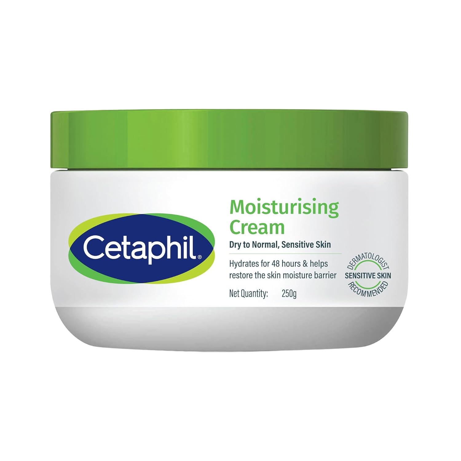 Cetafil Moisturising Cream (250g) - For Face & Body - Dry to Normal Sensitive Skin - With Niacinamide & Vitamin B5 - Paraben Free