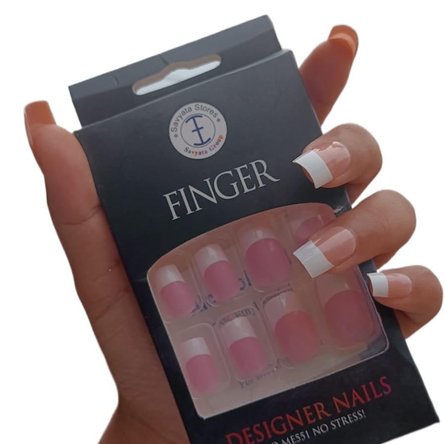 24 Pieces Casual Pink Nude Press On Nails / Short Fake Nail / Reusable Artificial Nail With Mini Manicure Set