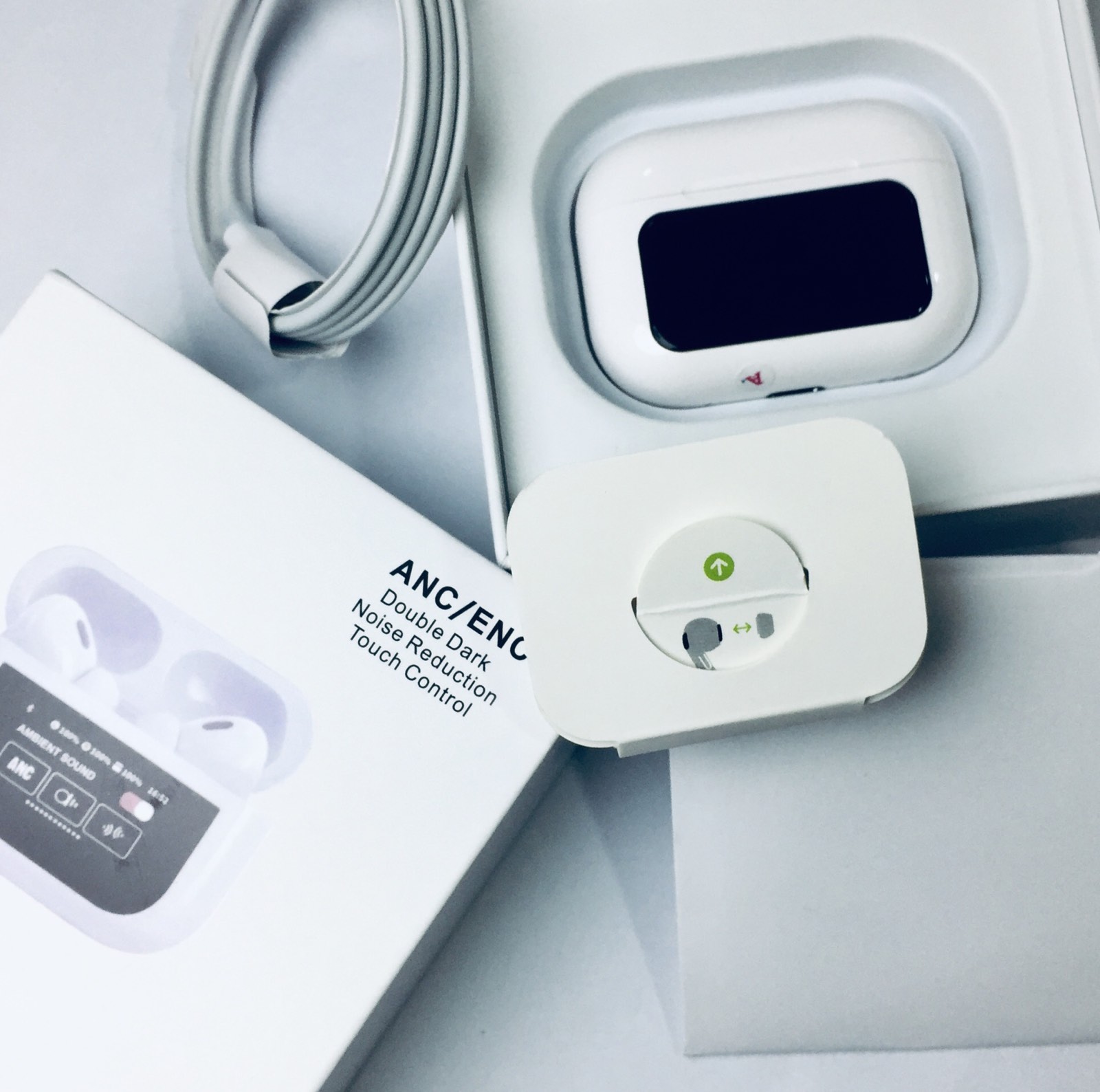 Airpods ANC/ENC Duial Dark Noise Reduction Digital LCD Touch Control