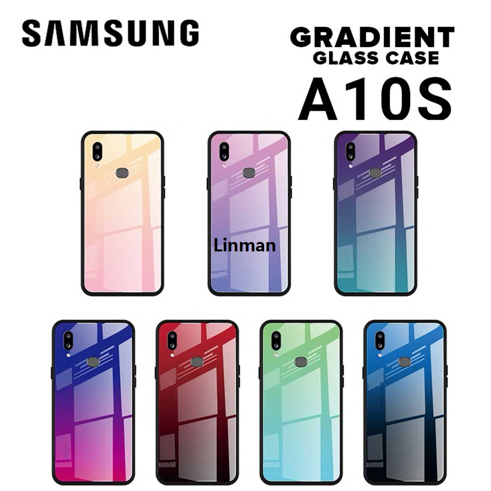 Linman Slim Hybrid Gradient Tempered Glass Case for Huawei Nova 3i PhoLuxury ne Cover Soft TPU frame Colorful Patterned Glass Hard Back Case