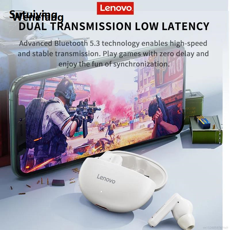 Wenefang Sutuiying New Lenovo EA210 Earphones Wireless Bluetooth 5.3 Noise Reduction Luxury Fashion Headphones HIFI Sound Game Music Headset 200mAh Long Standby