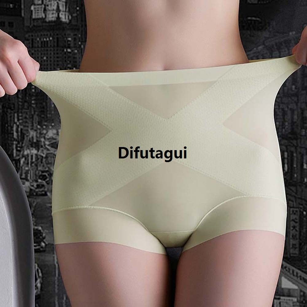 Difutagui 2025>2025 Seamless Ice Silk Panties High Waist Women Briefs Girdle Panties Breathable 【2025 Version】 Underwear Slimming Underpants Thin Waist Trainer Postpartum Body Shaper Postpartum