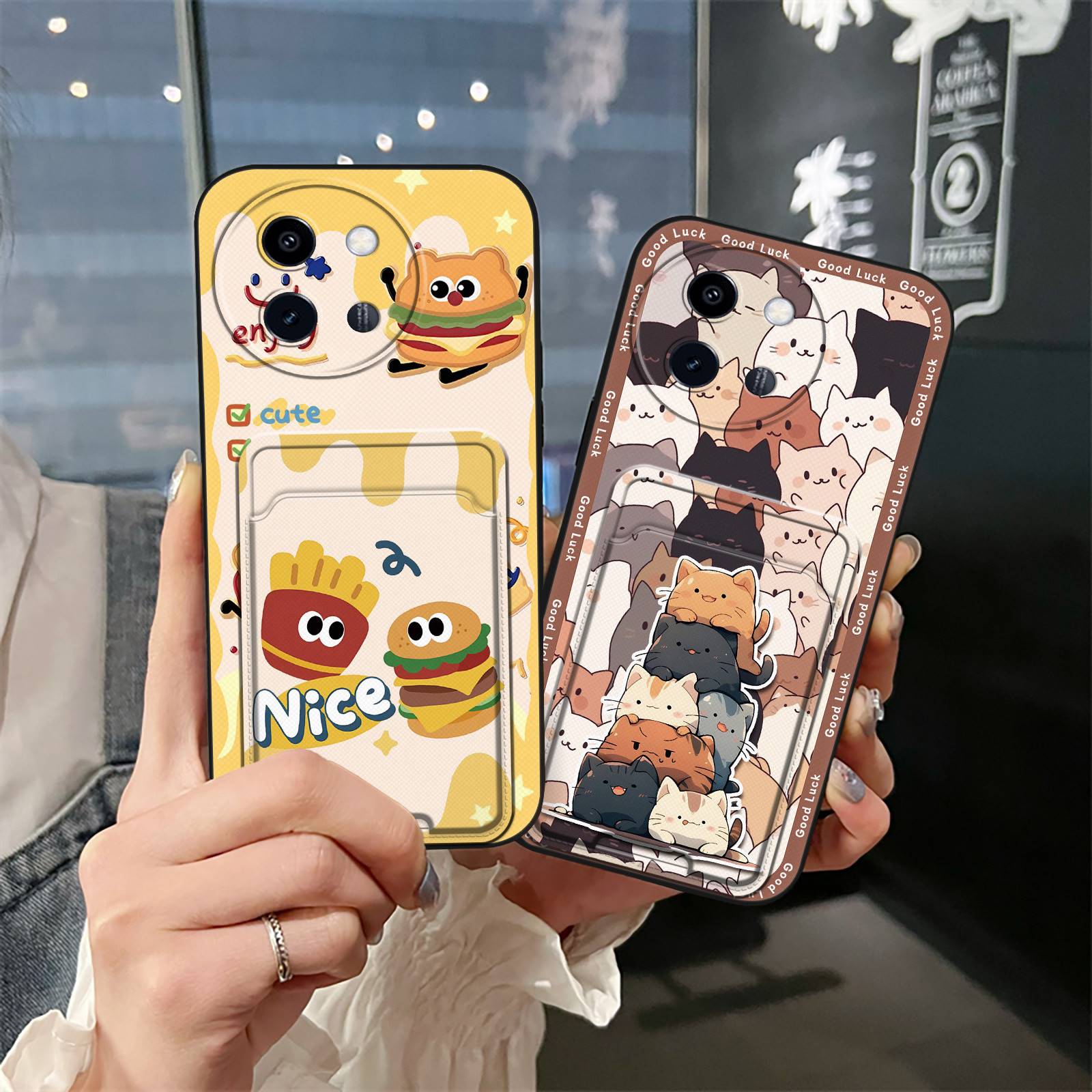 Anti-dust Graffiti Phone Case For VIVO Y200i/Y38 5G/Y200T/T3X/Y58 5G protective Soft case Card sleeve TPU Card bag Cute