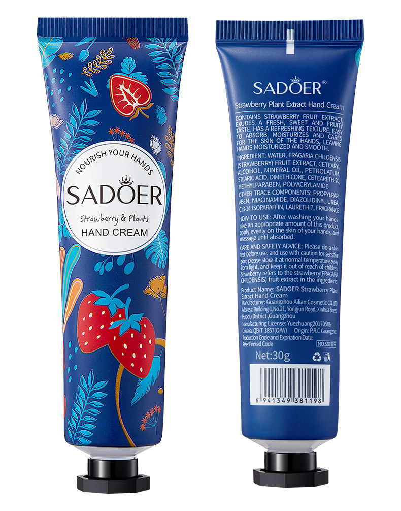 Sadoer Strawberry Hand Cream For Dry Hands 30g