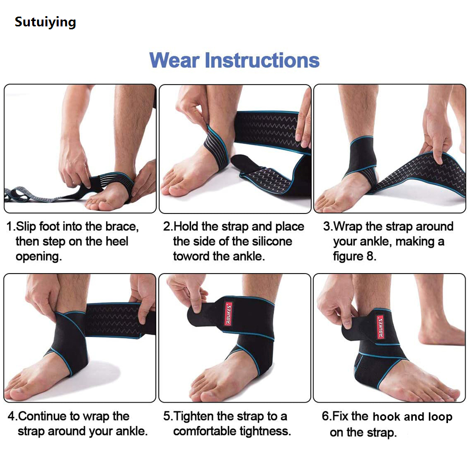 Sutuiying AOLIKES 1PCS Ankle Brace for Sprained Ankle,Ankle Support for 2025 New Women Men,Adjustable Ankle Wrap for Achilles Tendonitis