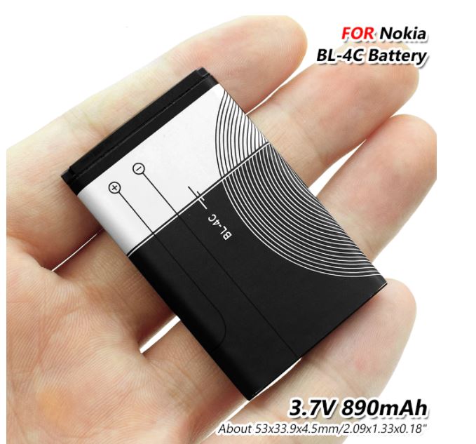 Battery BL-4C compatible with Nokia 6300, X2-00, (Li-ion, 3.7 V, 890 mAh, Original- 3 months Warranty