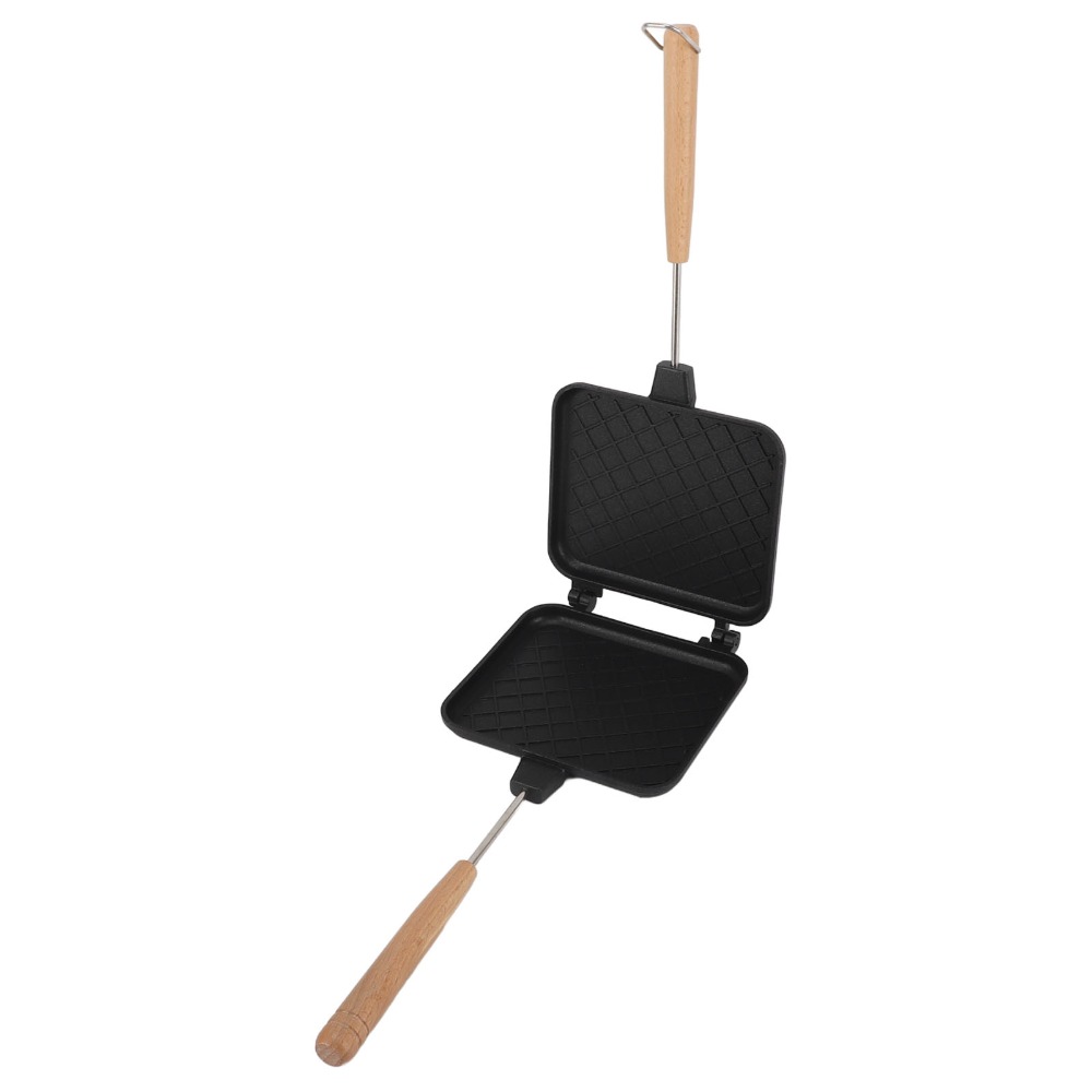 Portable Aluminum Double Sided Frying Pan Disassembly Hook Sandwich Frying Pan Grid With Handle Anti Stick Sandwich Maker Breakfast