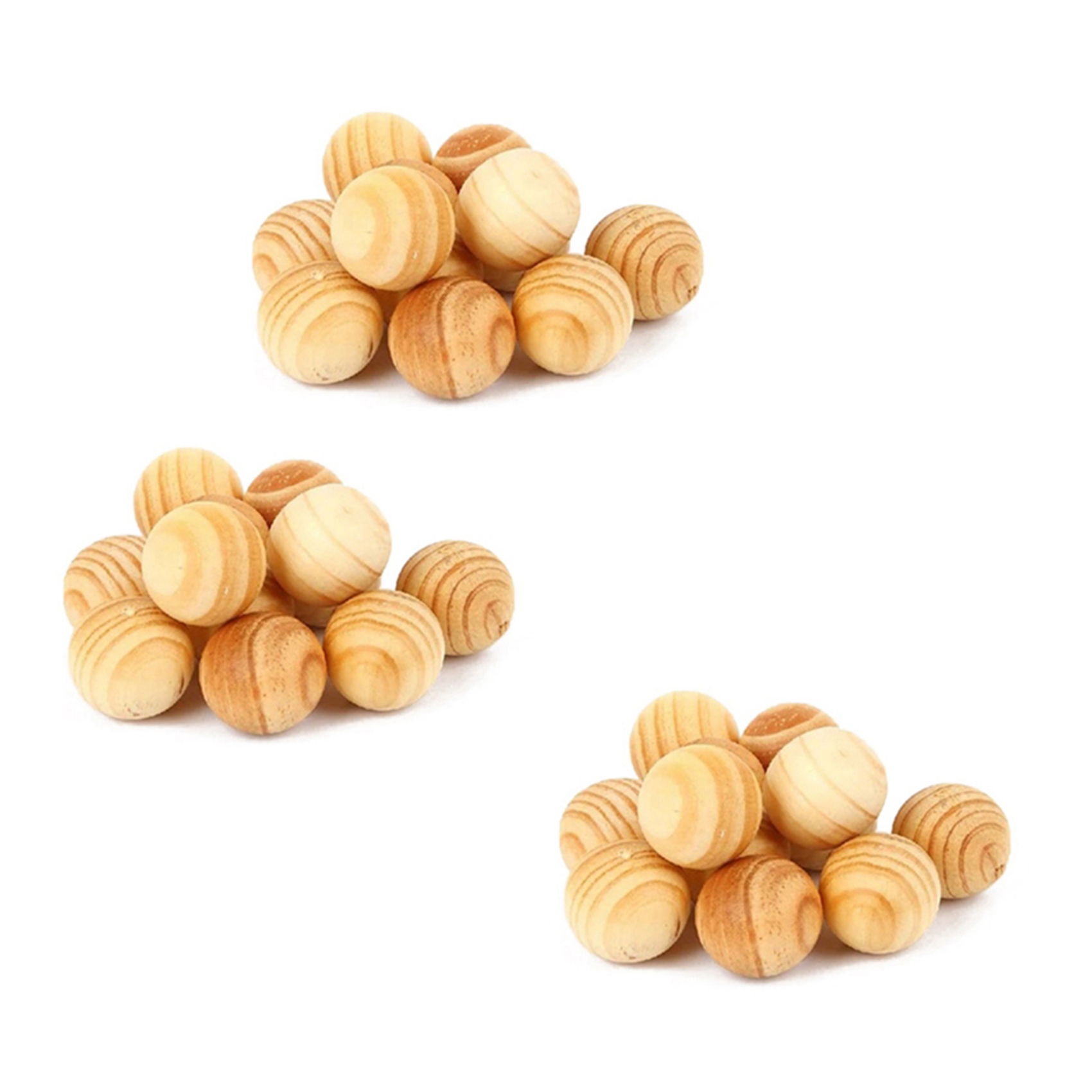 30X Natural Wood Balls Lavender Repellent Wardrobe Clothes Drawer