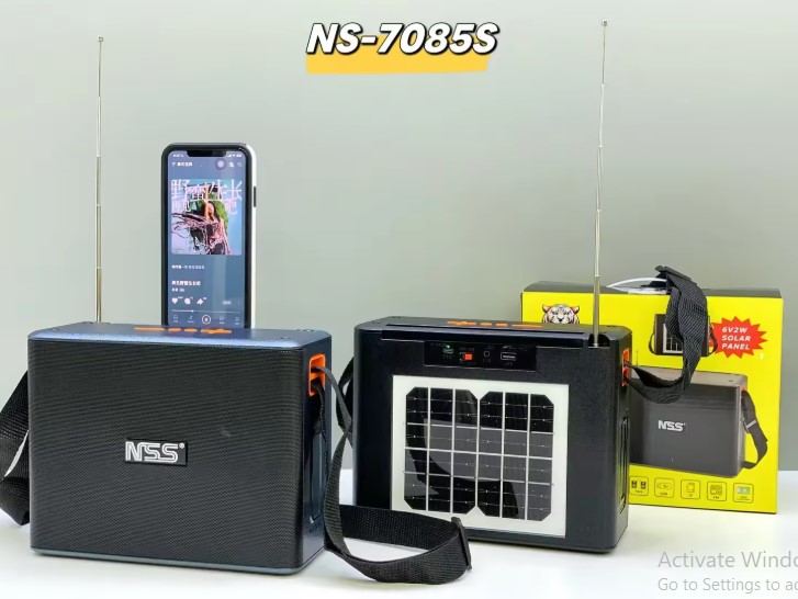 🔊 NNS NS-7085S Solar Panel Wireless Bluetooth Speaker - 12W Portable Outdoor Speaker with FM Radio