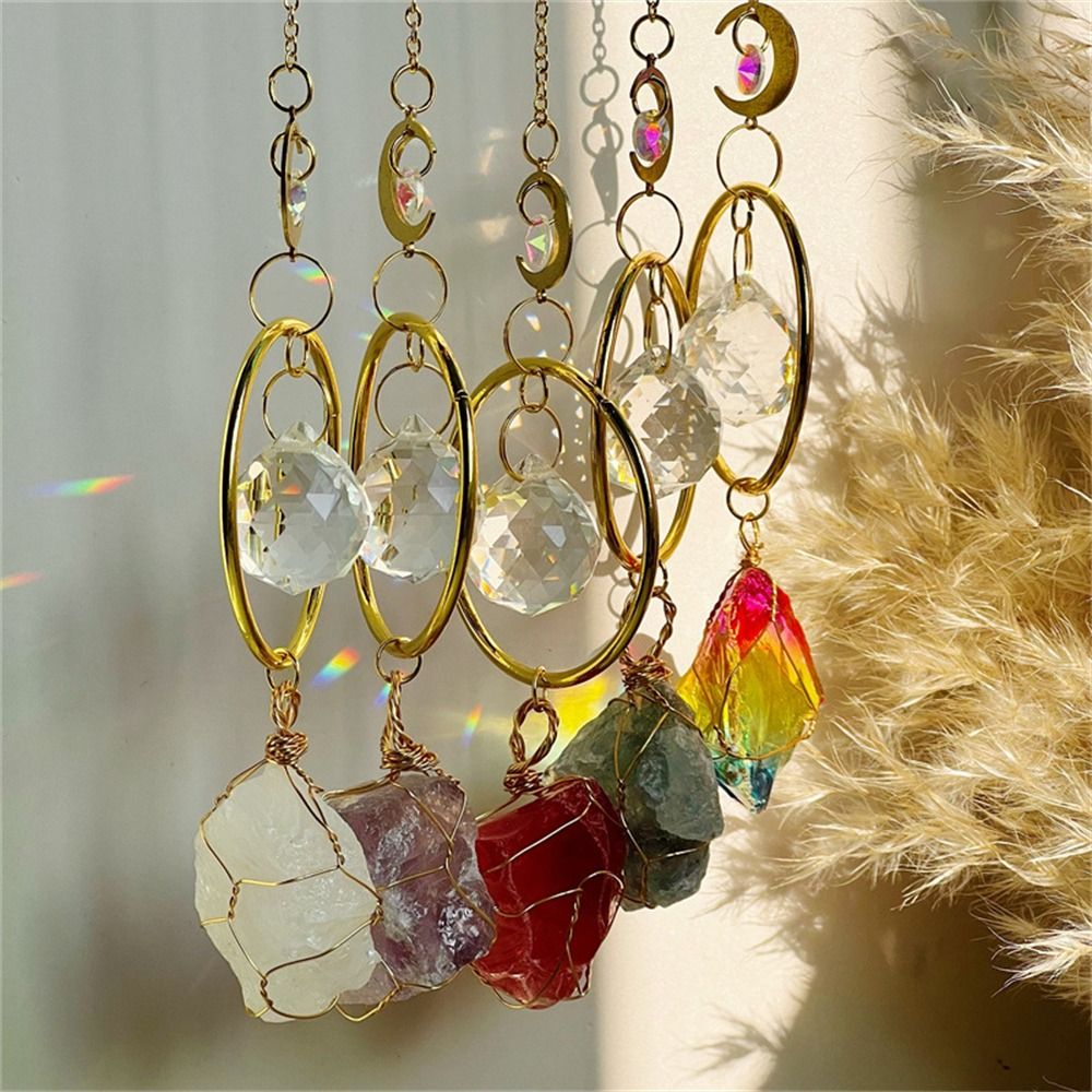 Cute Purple Crystal Prism Suncatchers Yard Garden Decor Home Decor Rainbow Maker Colorful Gardening Crafts for Indoor Outdoor