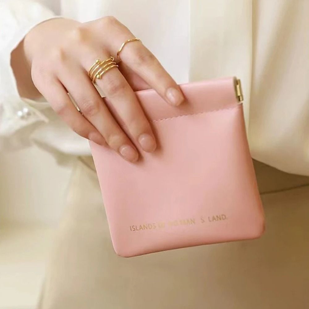 Fashion Simple Lipstick Makeup Bag Portable PU Jewelry Handbag Mini Travel Key Small Bags for Women Girls