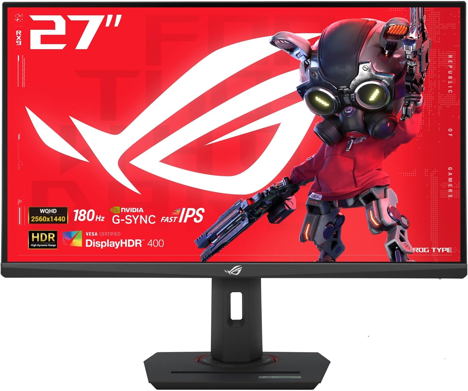 ASUS ROG Strix 27” QHD (2560x1440) HDR400 USB-C Gaming Monitor (XG27ACS), 180Hz,1ms, Fast IPS, 133% sRGB, Extreme Low Motion Blur Sync, G-Sync Compatible, DisplayWidget
