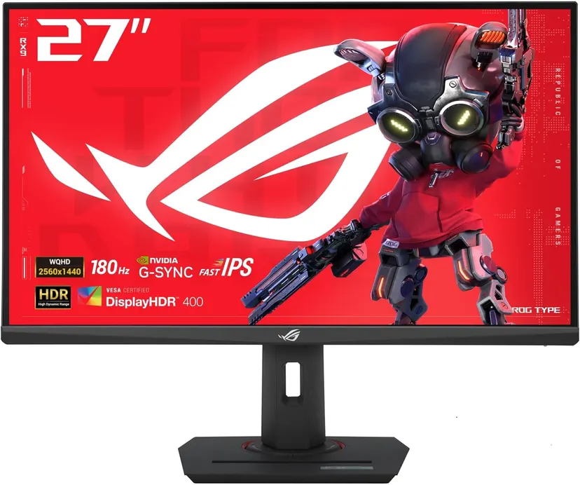 ASUS ROG Strix 27” QHD (2560x1440) HDR400 USB-C Gaming Monitor (XG27ACS), 180Hz,1ms, Fast IPS, 133% sRGB, Extreme Low Motion Blur Sync, G-Sync Compatible, DisplayWidget