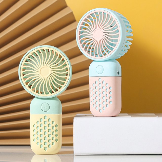 So Cute Handheld Fan USB Charging Strong Wind Dense Grid Simple Switch Low Consumption Lower Noise