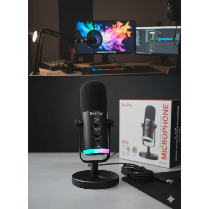 MixMart Neepho NP-M03 Wireless Lavalier Microphone Dual Noise Reduction Clip-On Mic for Smartphone Camera Laptop & Live Streaming