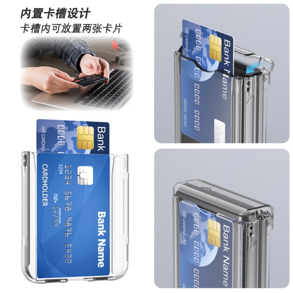 NEW HODON Fashion Card Insertion Phone Case For Samsung Galaxy Z Flip6 Z Flip5 Z Flip4 Z Flip3 Cases Shockproof Protection Hard Back Cover