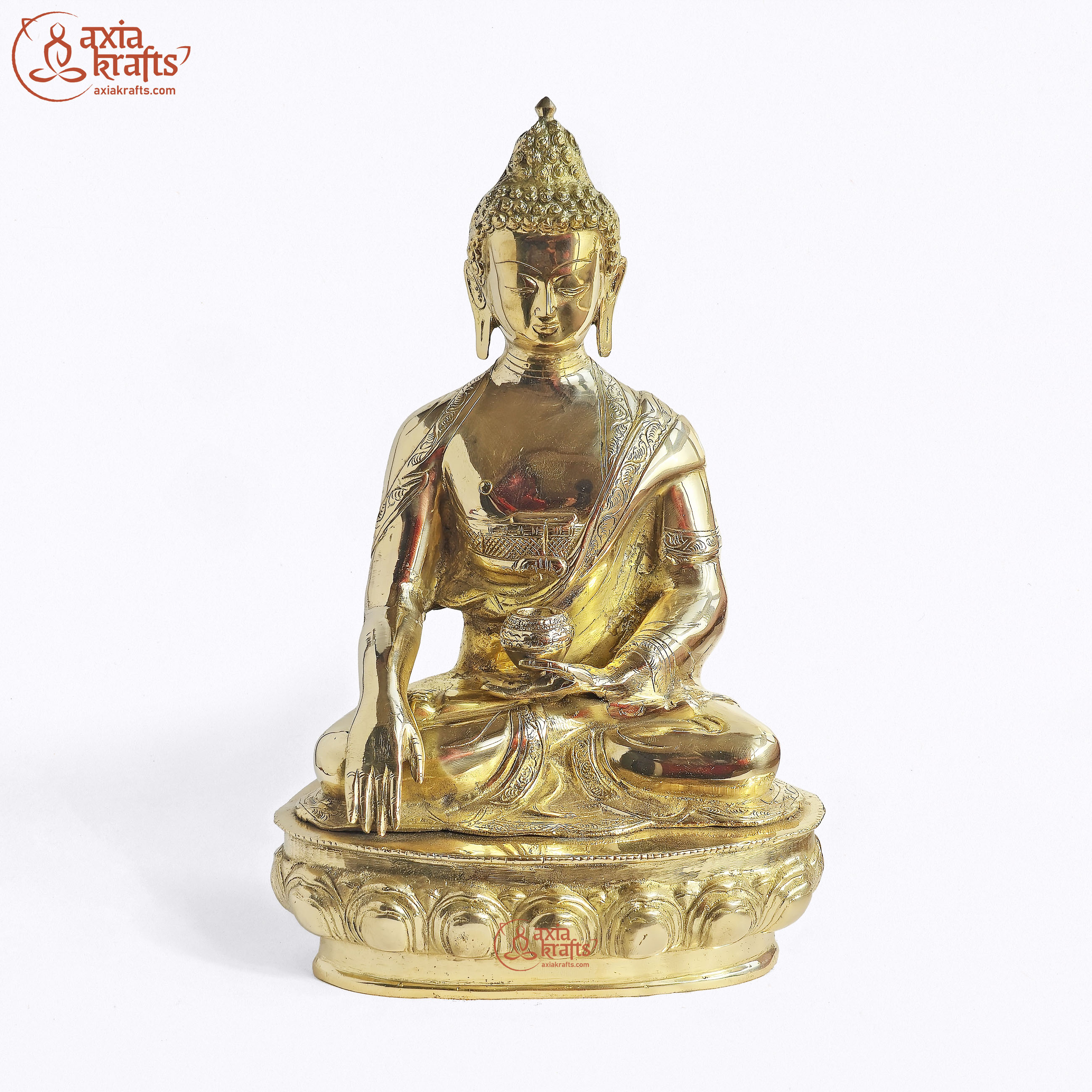 Axia Krafts Brass Buddha Statue 17 inch | Sculpture | Idol | Big