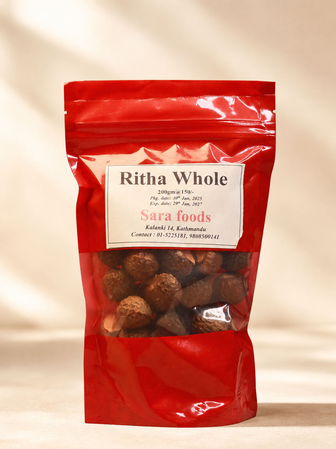 Ritha Whole 200GM Natural Reetha Soapnut for Hair Wash Herbal Hair Care 100% Natural