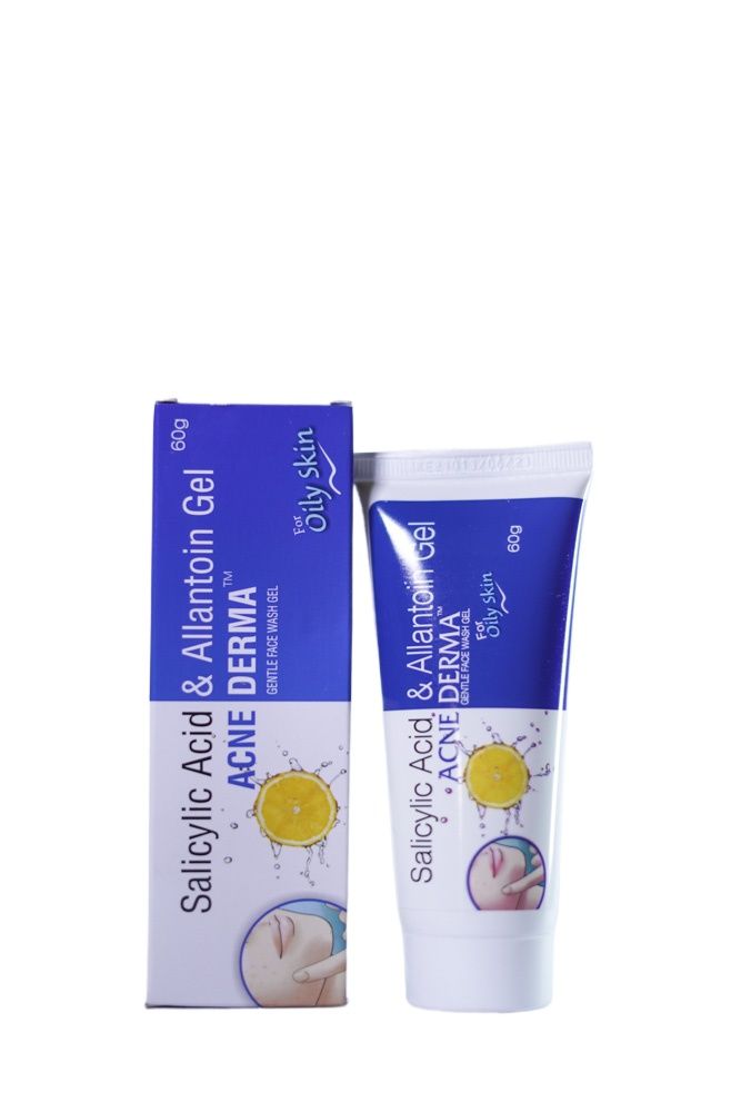 Acne Derma Gentle Face Wash Gel, Salicylic acid and Allantoin Gel-60g